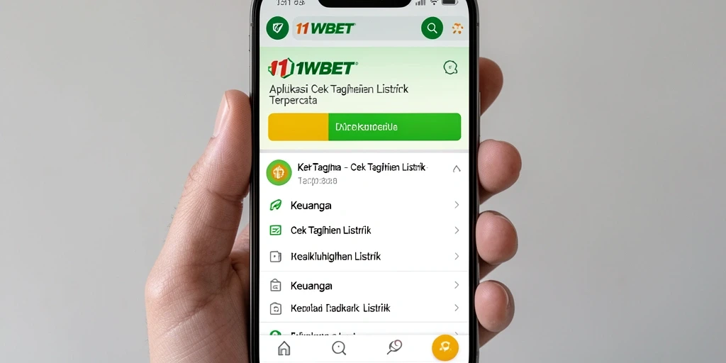 Antarmuka intuitif aplikasi 11WBET untuk cek tagihan listrik.