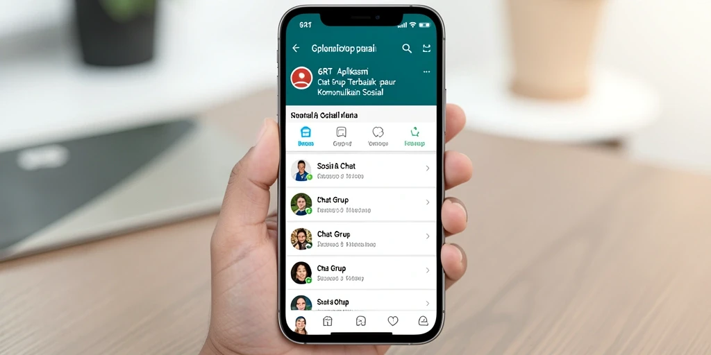 Antarmuka 6RT menampilkan fitur Chat Grup yang intuitif dan user-friendly.