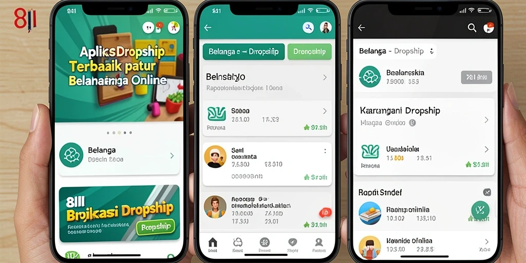 Tampilan antarmuka 8II yang memudahkan navigasi produk dropship.