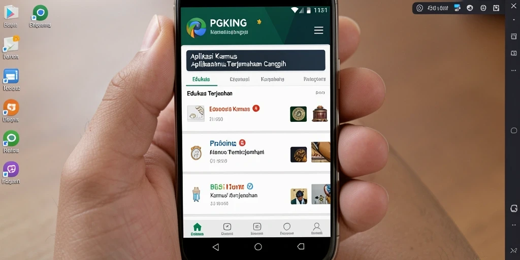 Screenshot PGKING menunjukkan antarmuka aplikasi Kamus Terjemahan yang sederhana dan efektif.