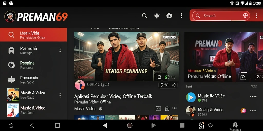 Antarmuka sederhana dan fungsional dari PREMAN69 untuk pemutar video offline.