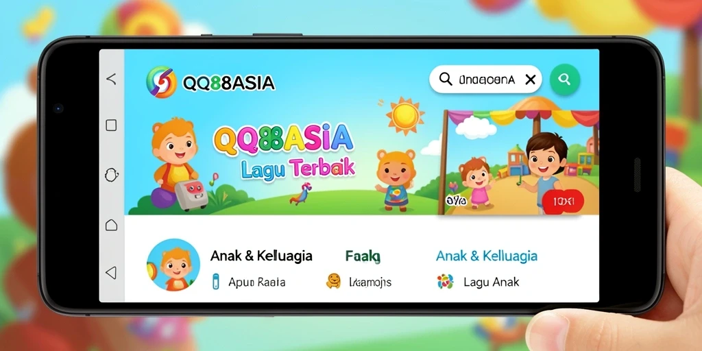 Antarmuka yang menarik dan penuh warna dari QQ88ASIA untuk anak-anak.